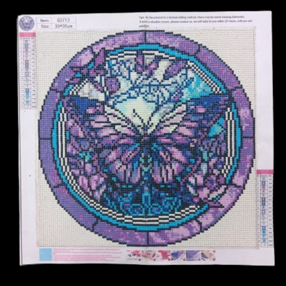 Purple and Blue Butterfly Diamond Painting Kit Complete/Sealed
